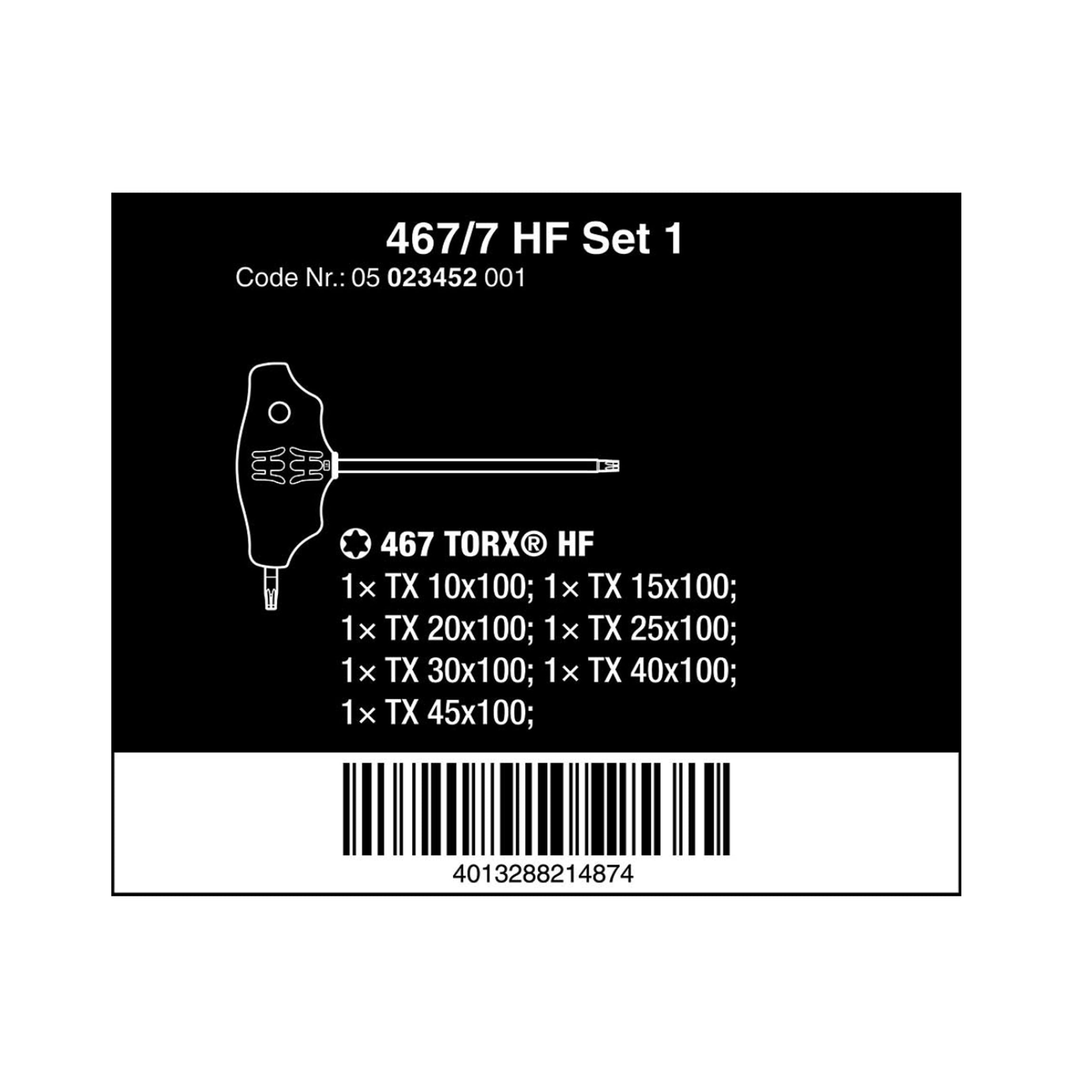 Wera Tools | 467/7 Torx HF Set 1 Screwdriver Set 7PCS - Evari